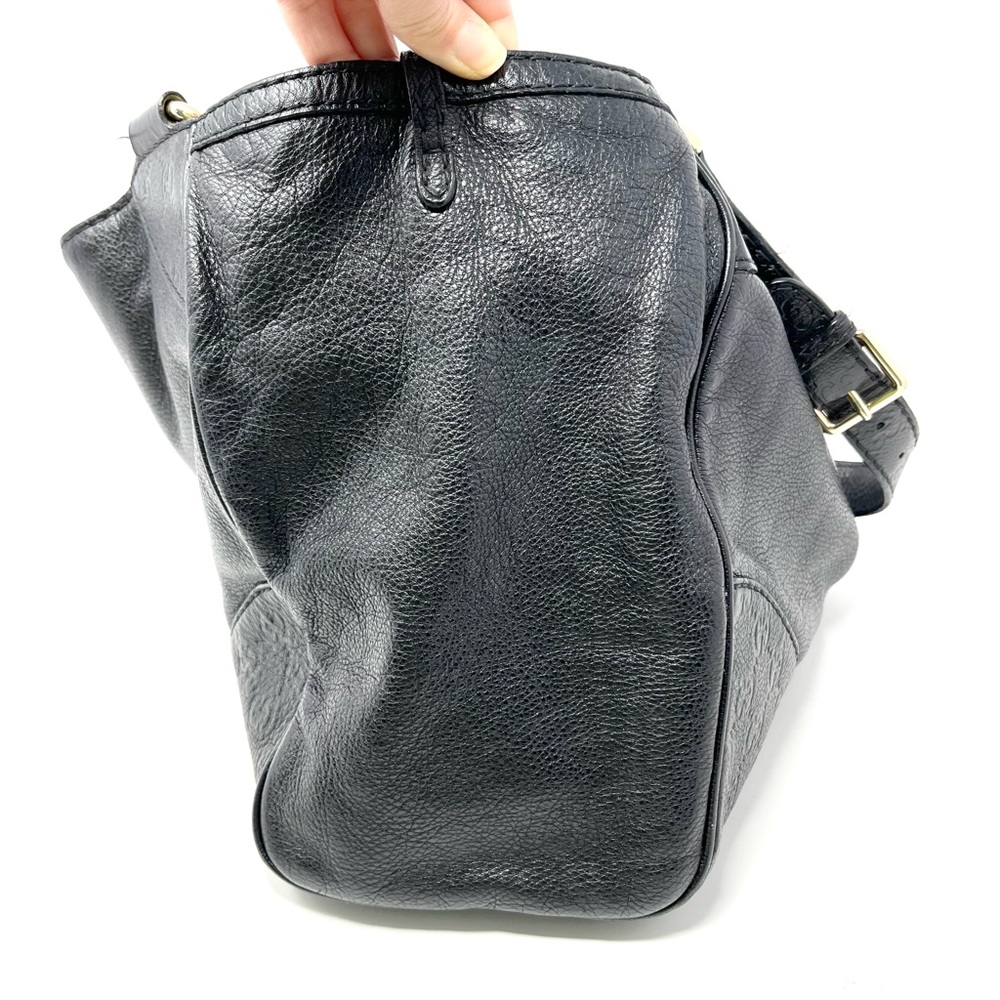 Vintage Gucci Charlotte GG Logo Monogram Shoulder Hobo Bag Tote Black Leather - Picture 4 of 14